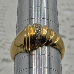 Ladies Cocktail Ring Band 14KHGE RG Size 9.5 Ribbed Swirl