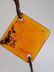 Vintage 1950’s/1960’s Bakelite Tortiose Shell NECKLACE 36″ 14 Amber Pendants