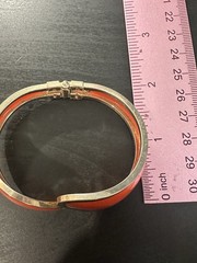Vintage Orange Enameled Hinged Bracelet