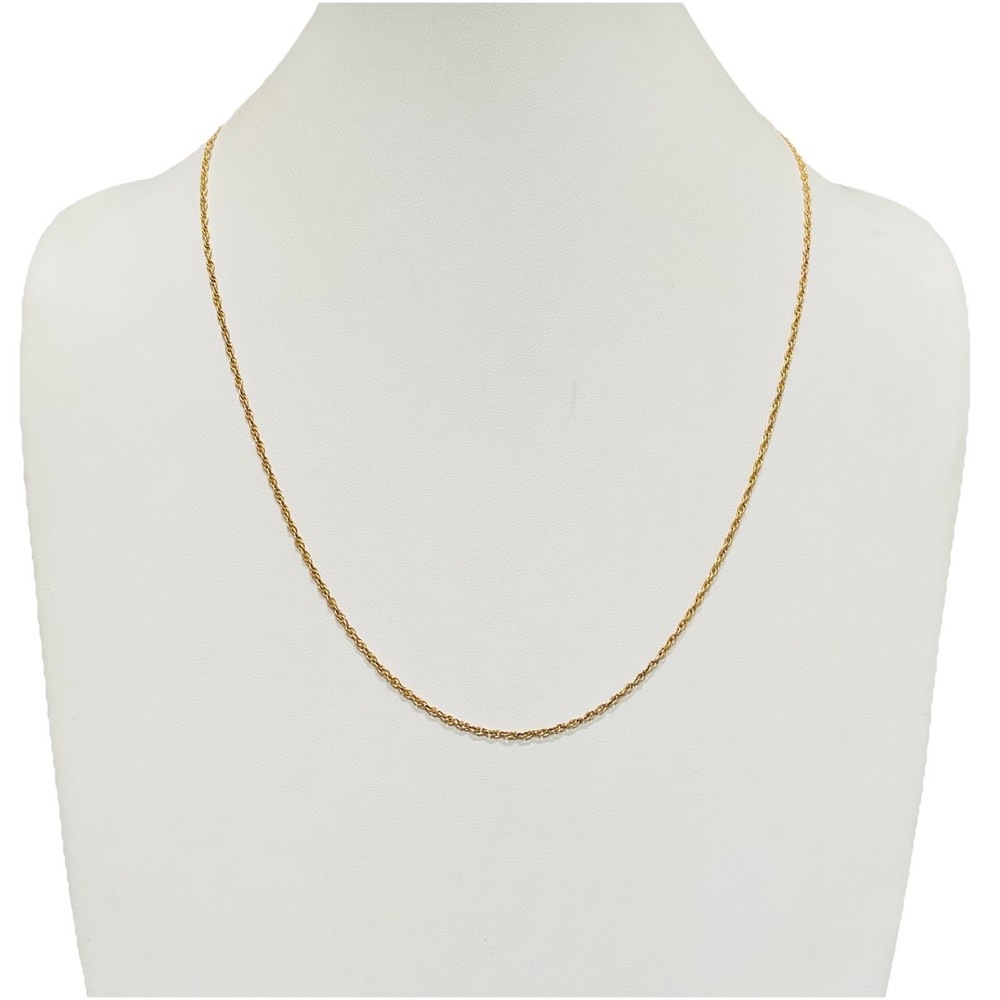 Vintage 1/20 12K Yellow Gold Filled Rope Chain Necklace 24 Inches 2mm Signed