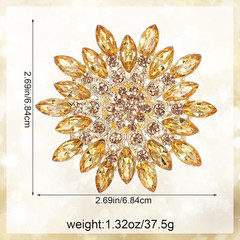 Colorful Rhinestone Crystal Sunflower Brooch Pin Vintage Elegant Creative Sunflo
