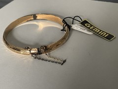 Vintage 18K Gold Plated Sterling Silver Etched Bangle Bracelet – G. Fox & Co