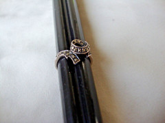 VINTAGE RETRO MOD MARCASITE FANCY RIBBON BOW STERLING SILVER STAMP 925 RING SZ 7