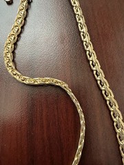 Vintage Bold Chunky 14KGP 23″ Chain Necklace. Foldable Links. From Flat to 4mm.