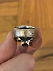 Vintage Silver Cast Skull Biker Ring Size 9 READ DESC FREE SHIPPING