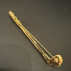 Vintage Retired SWAROVSKI Swan Signed Pave Crystal Faux Pearl Golf Club Brooch