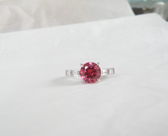 Vintage Sterling Silver 925 Simulated Pink Sapphire Unique Ring Size 7