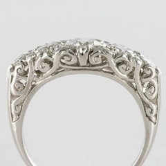 Round Cut Lab Created Diamond Art Deco Style 14K White Gold FN Engagement Ring