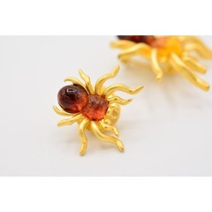 Vintage Spider Pin Lapel Tac Set Brushed Gold Tortoise Halloween NOS 1980s BinA7