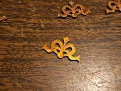 Lot Of 10 Studded Bow Crown France Vintage 60s Brass Stampings Findings Jewelry