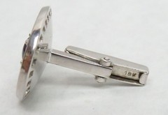 VINTAGE 18K WHITE GOLD & SAPPHIRE MEN’S CUFFLINKS & STICK PIN