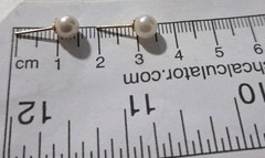 Vintage 14K Yellow Gold Akoya Cultured Pearl Diamond Stud Earrings Fine Estate
