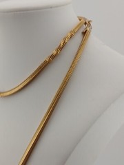 SARAH COV 1970s gold tone 32 in Unique Twist design box closure chain necklace