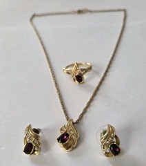 Vintage Avon Faux Amethyst Jewelry Set