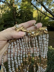 Vintage Miriam Haskell Baroque Pearl Multi-Strand Necklace (c. 1940s–1950s)