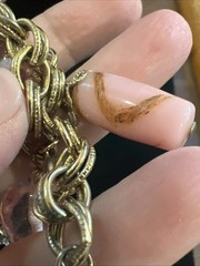 Vintage Unsigned Gold Tone Pink Art Glass Charm Horse Fob Bracelet 1960’s