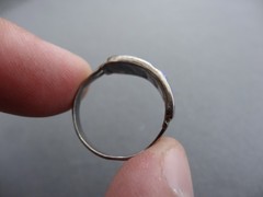 VINTAGE STERLING PURPLE FAUX BAGUETTE INLAY OPAL PAVER RING SIZE 8
