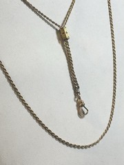 Victorian Gold Filled Slide Chain Garnet Opal Slide 42” 2mm 5x9mm Slide 10.1gr
