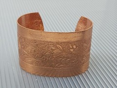 Vintage Coppercraft Guild Solid Copper Cuff Wide Bracelet