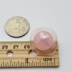 Vintage Avon Pink Frosted Lucite Stud Earrings Pierced 24mm Tea Rose