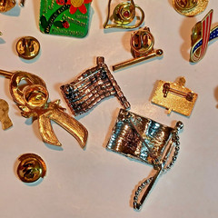 Assorted Lot of 41 Lapel Pins and Brooches AS IS 1 Lapel Pin Missing Back
