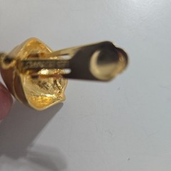 Les Bernard Faux Pearl and gold tone earings signed and marked.