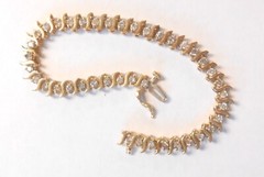 Vintage 41 Diamond Set, 10K Yellow Gold Tennis Line 5mm Wide Bracelet 6.25″