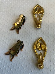 Vtg Clip-On Earring Lot Robert Rose Renoir Dalsheim Judy Lee Lisner Faux Gems