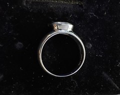 Vtg Rare Oval Diamond Simulant CZ Solitaire Ring sz 7 925 Sterling 4g Exc Cond!