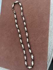 Vintage Genuine Pearl & 14K Yellow Gold Beaded 15.5in/ 4mm