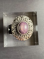 925 Sterling Silver Vintage Star Ruby Ring Handcrafted Size 6 US