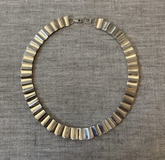 Vintage Mexican Sterling Silver Choker Necklace 16 1/2 Inches