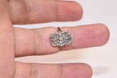 Vintage Art Deco Style Round Cut Lab Created Diamond 14K Gold FN Engagement Ring