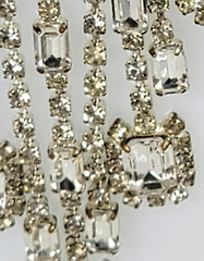 Silver Tone Clear Crystal Waterfall Tennis Necklace 15.5 Inch Adjustable