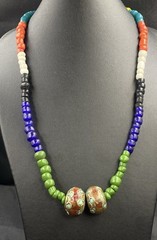 Beautiful African Glass Beads With Nepali Bead Vintage Necklaces