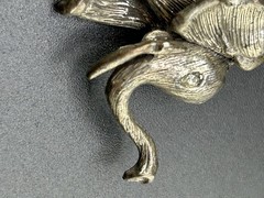Hobe Tusked Silver Tone Elephant Brooch