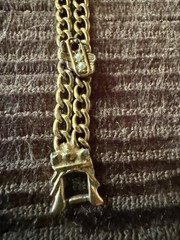 Vintage Double stranded gold tone Bracelet with various Stones 6.5”