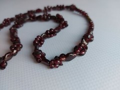 Beads vintage USSR natural stone Garnet Almandine 54 cm