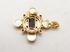 $14,000 Elizabeth Locke Citrine ANCIENT COIN 19k Yellow Gold CROSS Pendant 26g