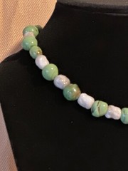 Vintage white and green necklace.