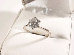 VINTAGE 925 STERLING SILVER SOLITAIRE DESIGN CZ SIZE 7 RING 2.0g