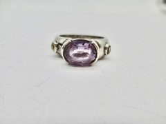 STERLING SILVER NATURAL 2.46 CARAT PURPLE AMETHYST & CITRINE RING SIZE 6