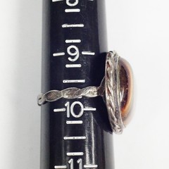 Vintage Sterling Silver Rope Edge Large Tiger’s Eye Ring Size 9.75 Braided Band