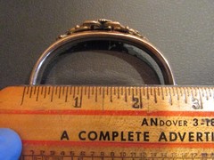Antique Victorian Bates & Bacon Gold Filled Hinged Bracelet Monogram A pat 1905