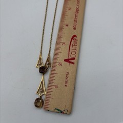 Antique 15K Gold Filigree Lavaliere Y Necklace Seed Pearls 9 Grams Stamp 15C