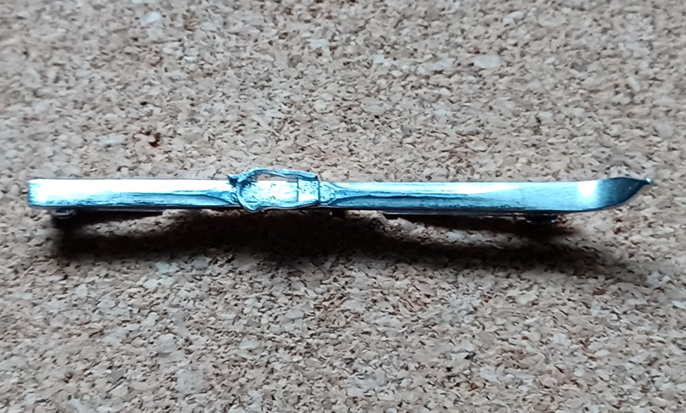 Vintage Signed Wells Sterling Silver Ski Brooch