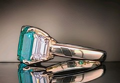 Vintage 14K Yellow Gold Engagement Ring 5.16CT. Blue Tourmaline Emerald Shape