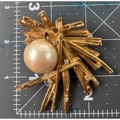 Erwin Pearl Abstract Rhinestone Statement Brooch