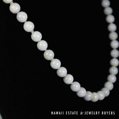Ming’s Hawaii Pale Lavender Jade 9mm Bead 14k Yellow Gold Clasped Necklace 30″