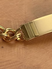 NOS Vintage Speidel 8.25” Gold Tone Herringbone Bracelet USA, Unisex Blank